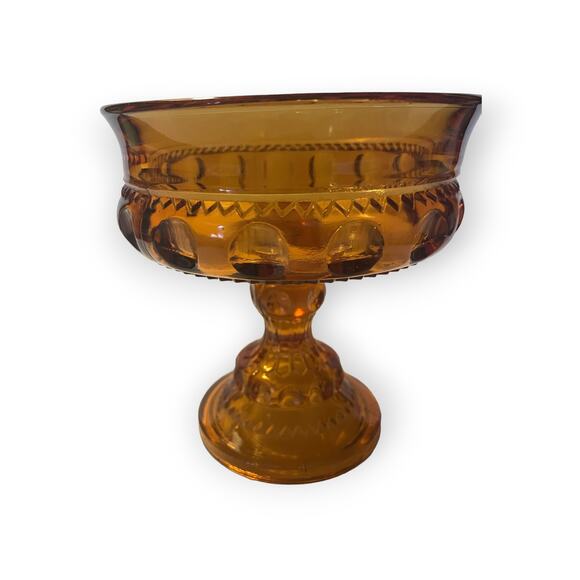 Vintage Indiana Glass  Kings Crown Compote/Candy Dish Amber - Picture 1 of 1